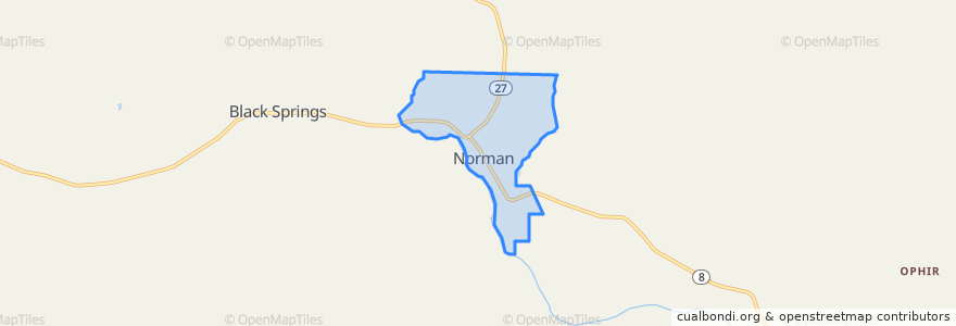 Mapa de ubicacion de Norman.