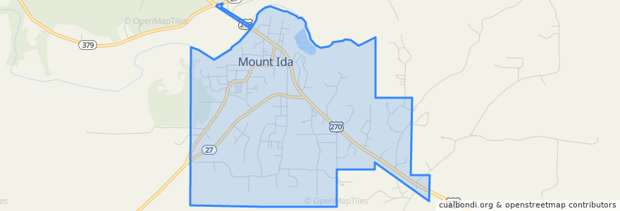 Mapa de ubicacion de Mount Ida.