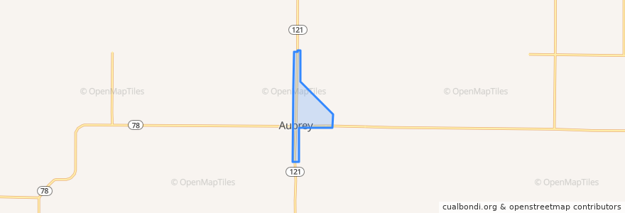 Mapa de ubicacion de Aubrey.