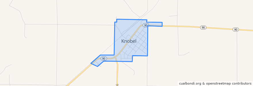 Mapa de ubicacion de Knobel.