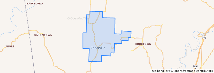 Mapa de ubicacion de Сидарвилл.