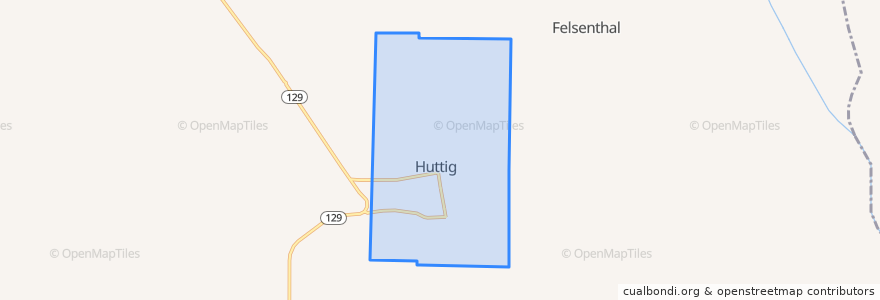 Mapa de ubicacion de Huttig.