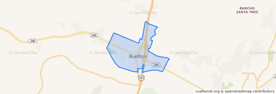 Mapa de ubicacion de بويلتون، سانتا باربارا، كاليفورنيا.