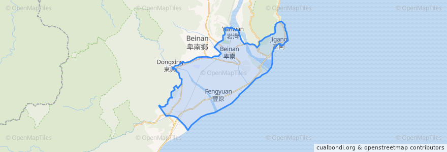 Mapa de ubicacion de 타이둥 시.