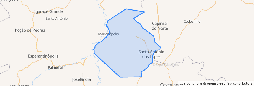 Mapa de ubicacion de Santo Antônio dos Lopes.