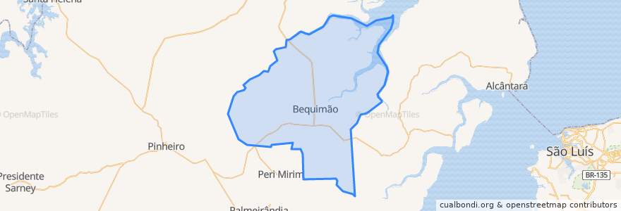 Mapa de ubicacion de Bequimão.