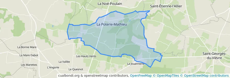Mapa de ubicacion de La Poterie-Mathieu.
