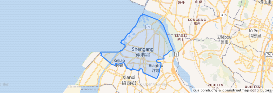 Mapa de ubicacion de Shengang.