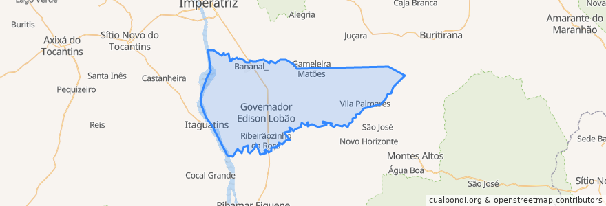 Mapa de ubicacion de Governador Edison Lobão.