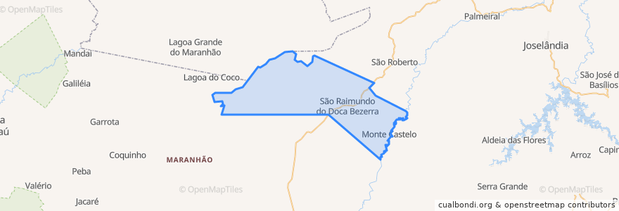 Mapa de ubicacion de São Raimundo do Doca Bezerra.