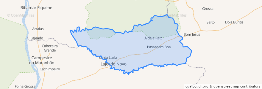 Mapa de ubicacion de Lajeado Novo.