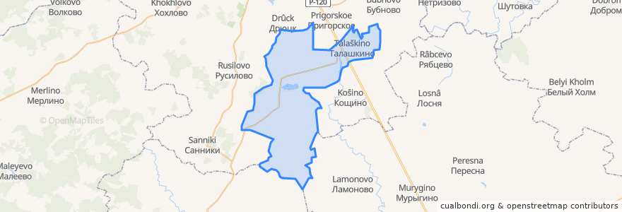 Mapa de ubicacion de Талашкинское сельское поселение.