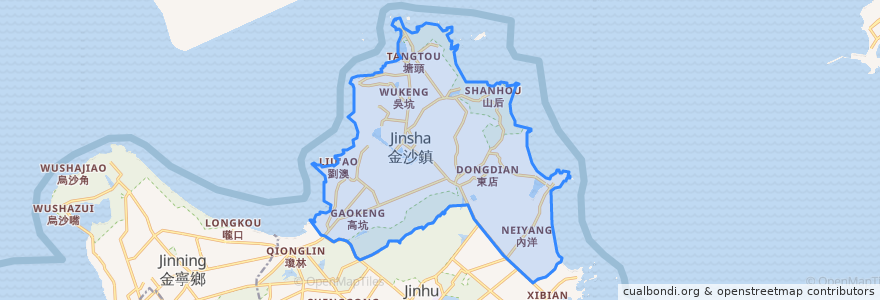 Mapa de ubicacion de Jinsha Town.