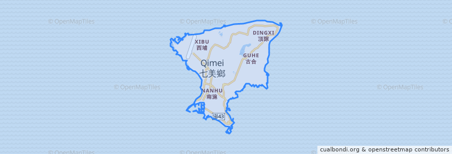 Mapa de ubicacion de 七美鄉.