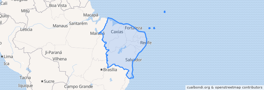 Mapa de ubicacion de Northeast Region.