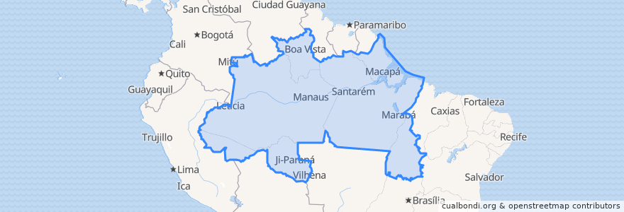 Mapa de ubicacion de Região Norte.