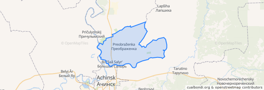 Mapa de ubicacion de Преображенский сельсовет.