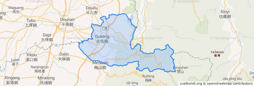 Mapa de ubicacion de Gukeng Township.