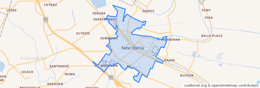 Mapa de ubicacion de Nueva Iberia.
