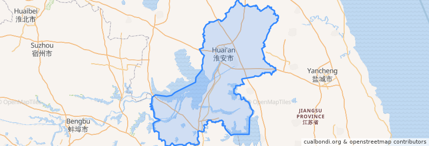 Mapa de ubicacion de Huai'an.