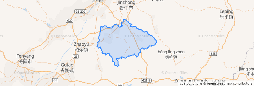 Mapa de ubicacion de Taigu.