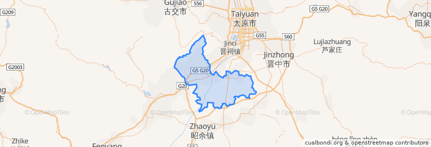 Mapa de ubicacion de Qingxu County.