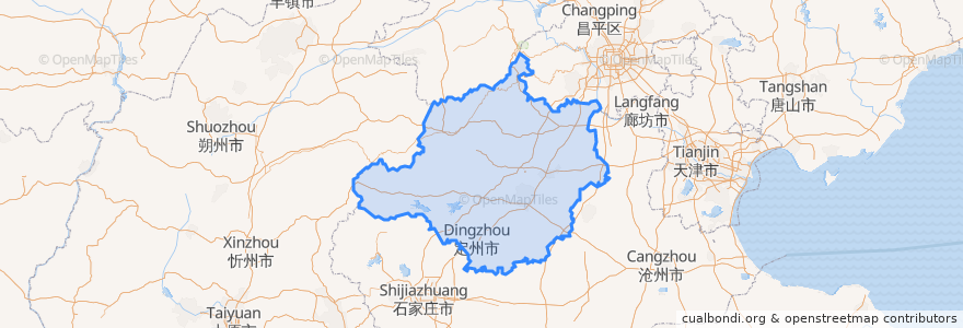 Mapa de ubicacion de 바오딩시.