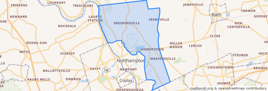 Mapa de ubicacion de Allen Township.