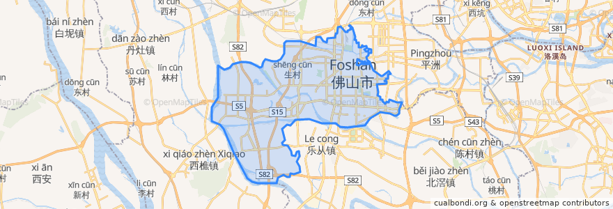 Mapa de ubicacion de Chancheng District.