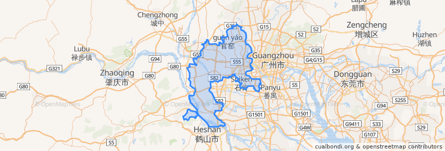 Mapa de ubicacion de District de Nanhai.