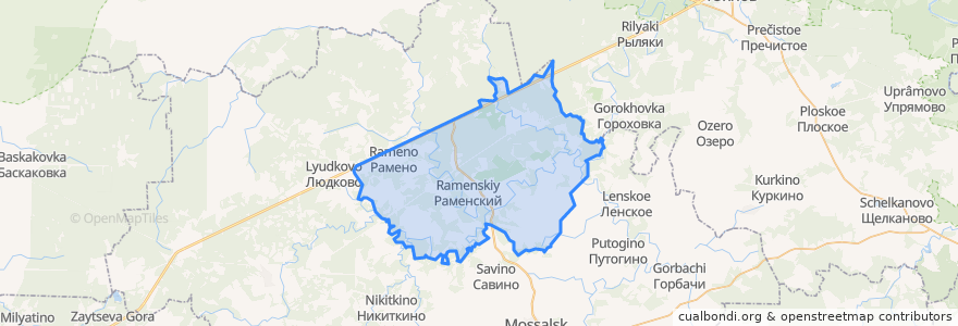 Mapa de ubicacion de сельское поселение Раменский.