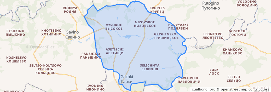 Mapa de ubicacion de сельское поселение Деревня Гачки.