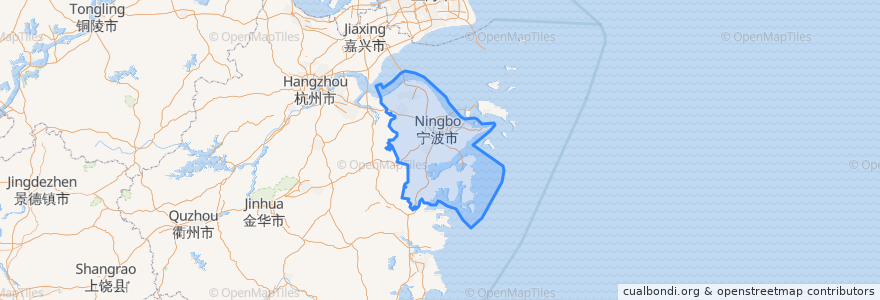 Mapa de ubicacion de 닝보시.
