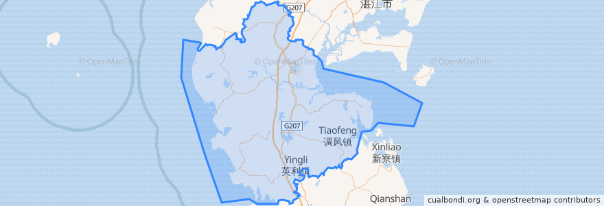 Mapa de ubicacion de 雷州市.