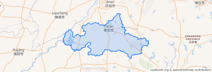 Mapa de ubicacion de Tai'an.
