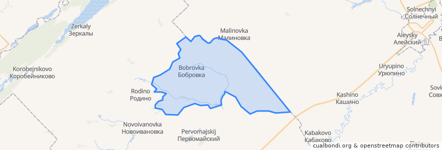 Mapa de ubicacion de Бобровский сельсовет.