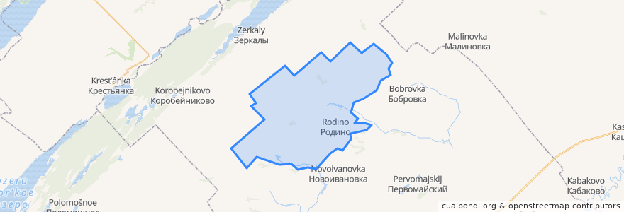 Mapa de ubicacion de Родинский сельсовет.