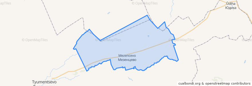 Mapa de ubicacion de Мезенцевский сельсовет.