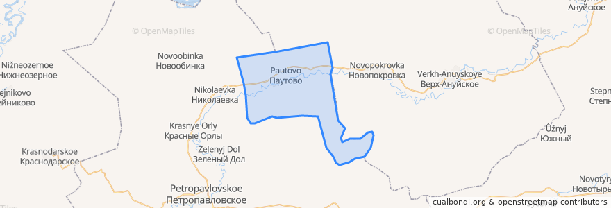 Mapa de ubicacion de Паутовский сельсовет.