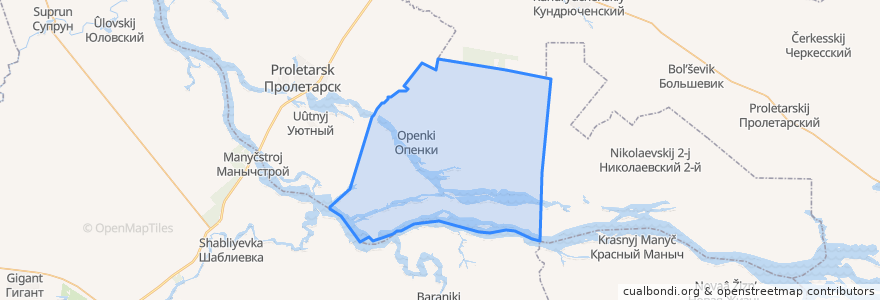 Mapa de ubicacion de Опенкинское сельское поселение.