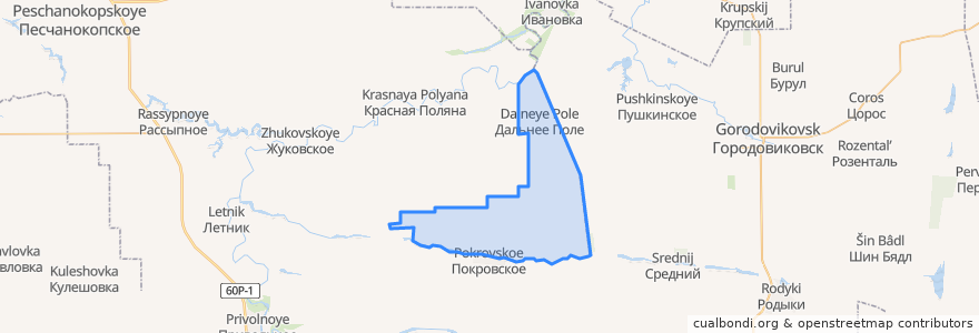 Mapa de ubicacion de Зареченское сельское поселение.