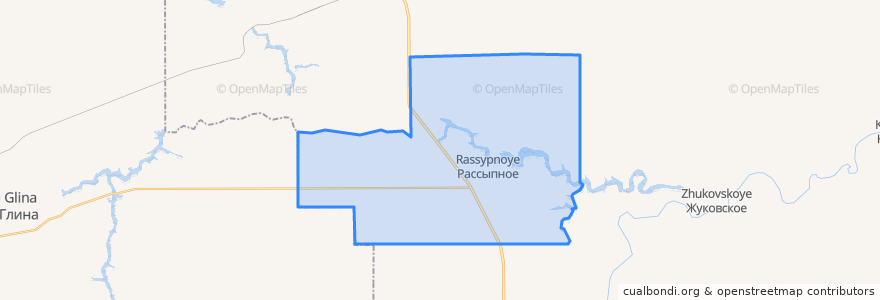 Mapa de ubicacion de Рассыпненское сельское поселение.