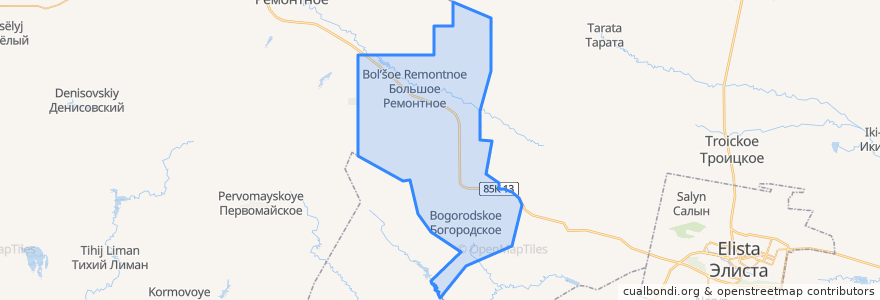 Mapa de ubicacion de Калининское сельское поселение.