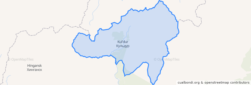 Mapa de ubicacion de Кульдурское городское поселение.