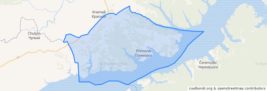 Mapa de ubicacion de Приморский сельсовет.