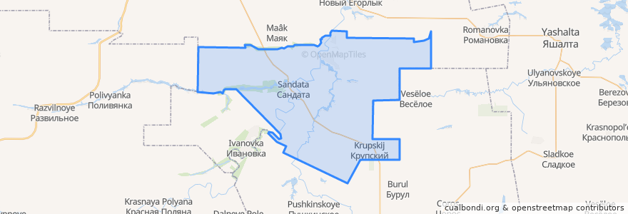 Mapa de ubicacion de Сандатовское сельское поселение.