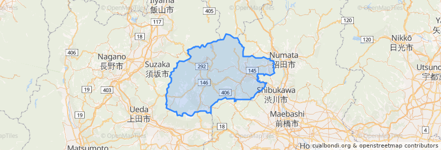Mapa de ubicacion de Agatsuma County.