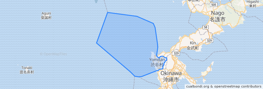Mapa de ubicacion de Yomitan.