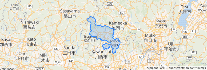 Mapa de ubicacion de Toyono County.
