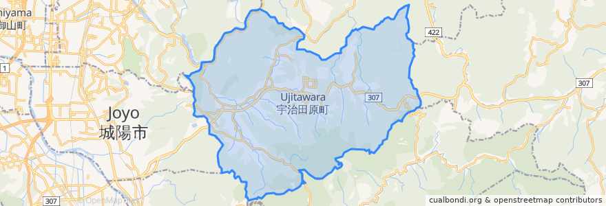 Mapa de ubicacion de Ujitawara.